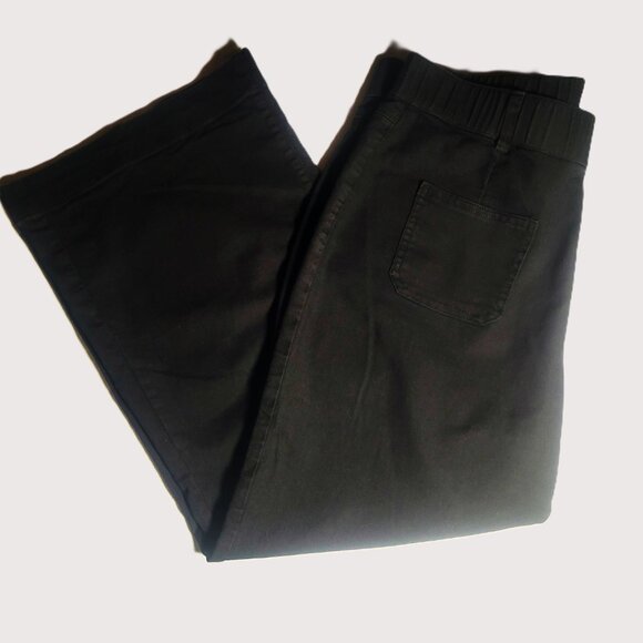 Women's Wide Leg Ankle Pull-on Black 4-[ocket Pants - Size L - Picture 8 of 8